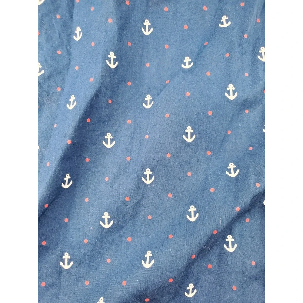 Free Planet Short Sleeve Button Down Pocket Shirt Mens Large Blue White Anchor - Picture 4 of 7
